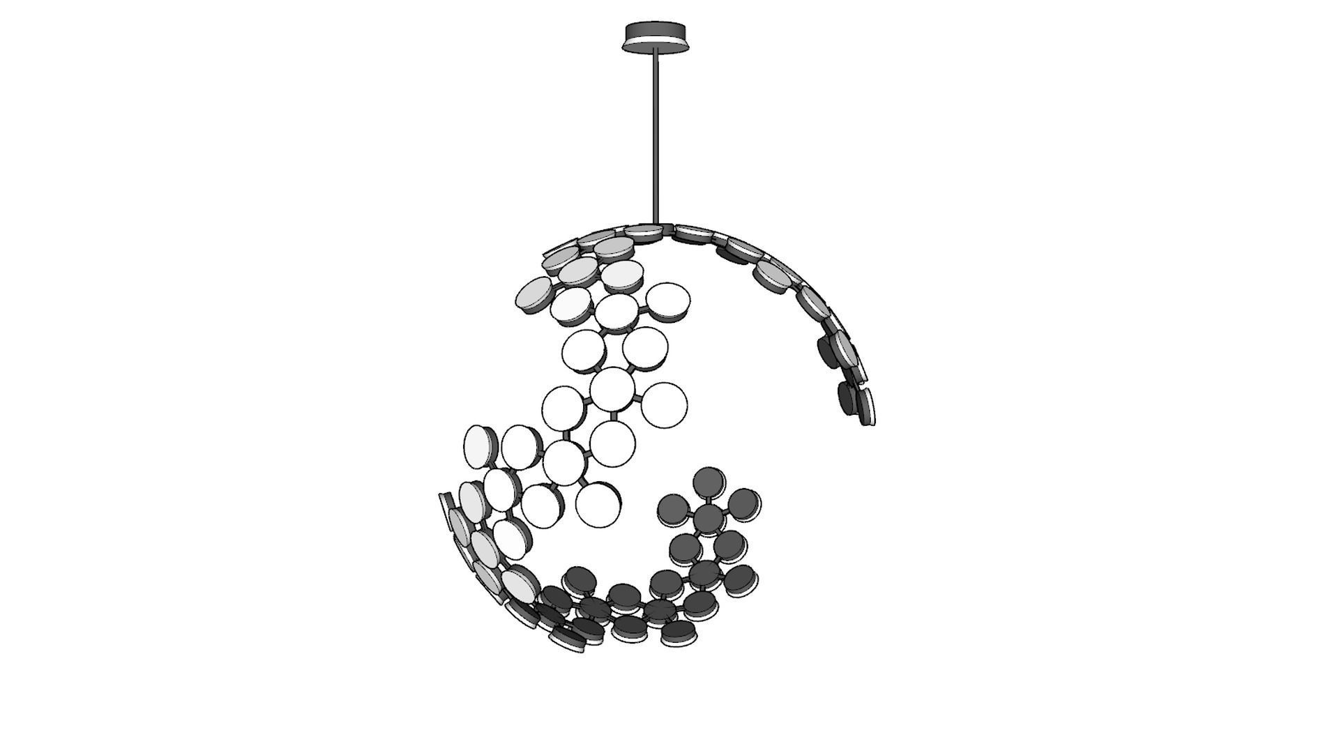 Ceiling light - big LED sphere 3D model_8