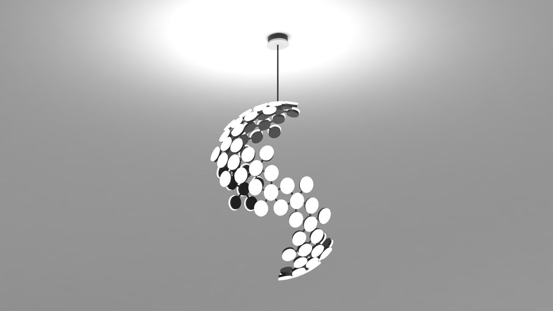 Ceiling light - big LED sphere 3D model_6