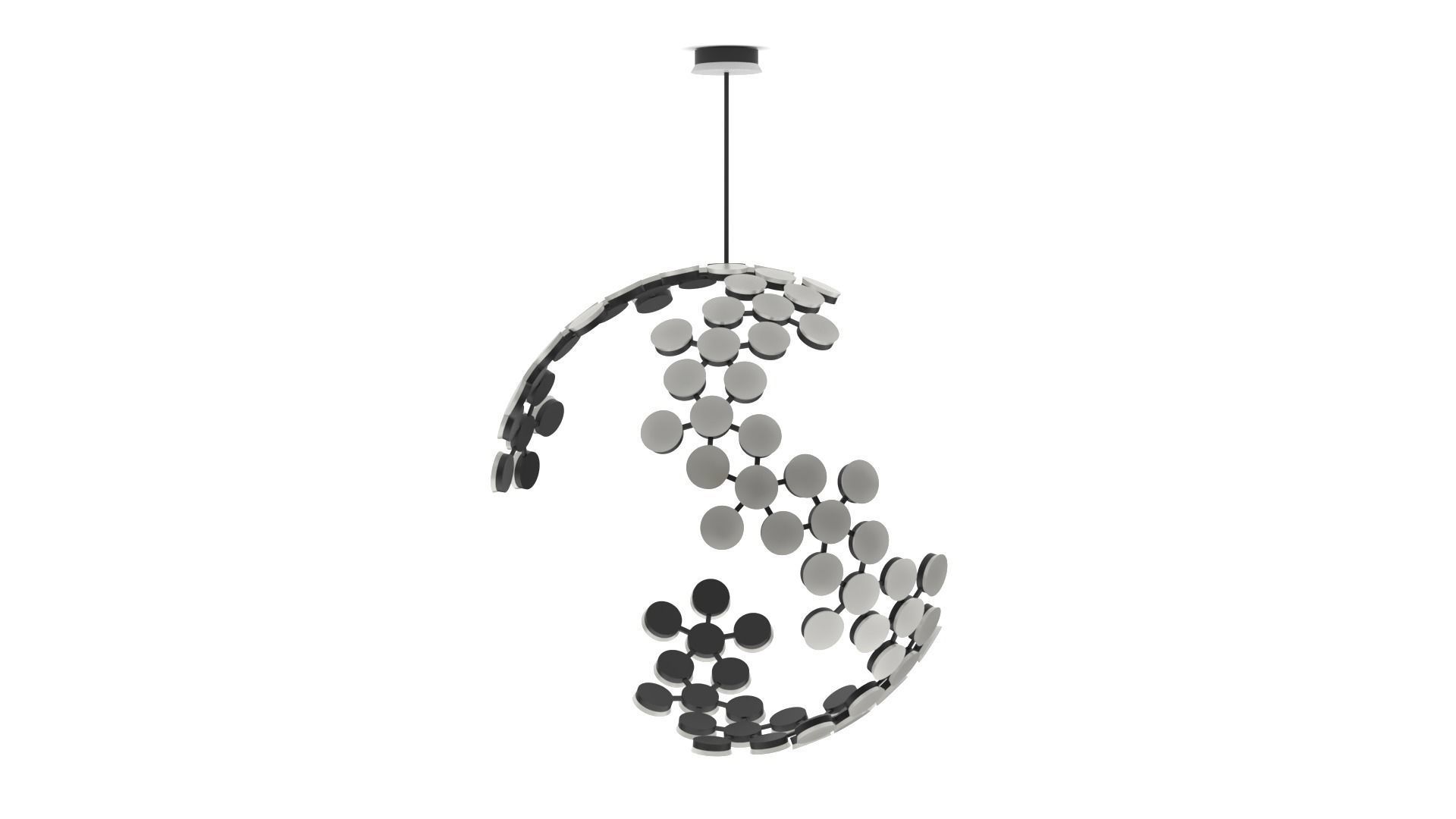 Ceiling light - big LED sphere 3D model_2