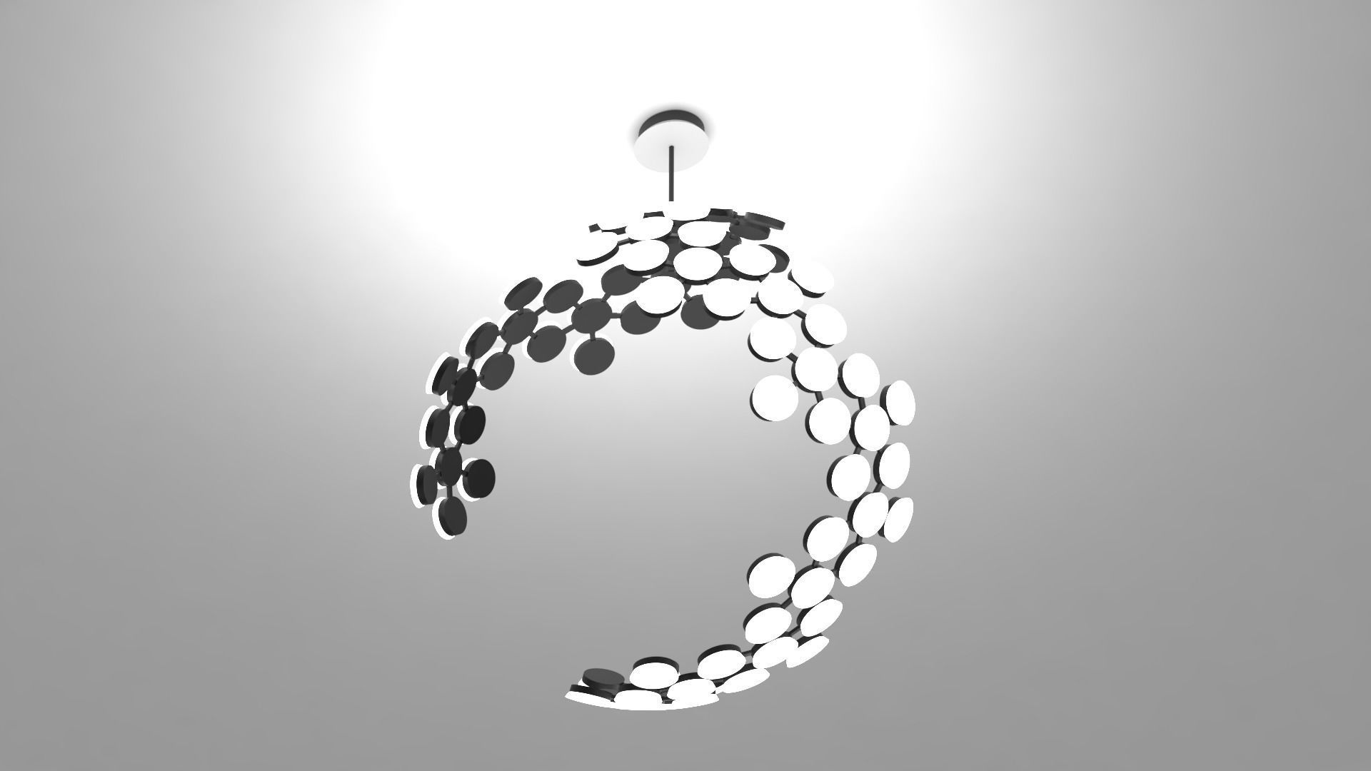 Ceiling light - big LED sphere 3D model_7