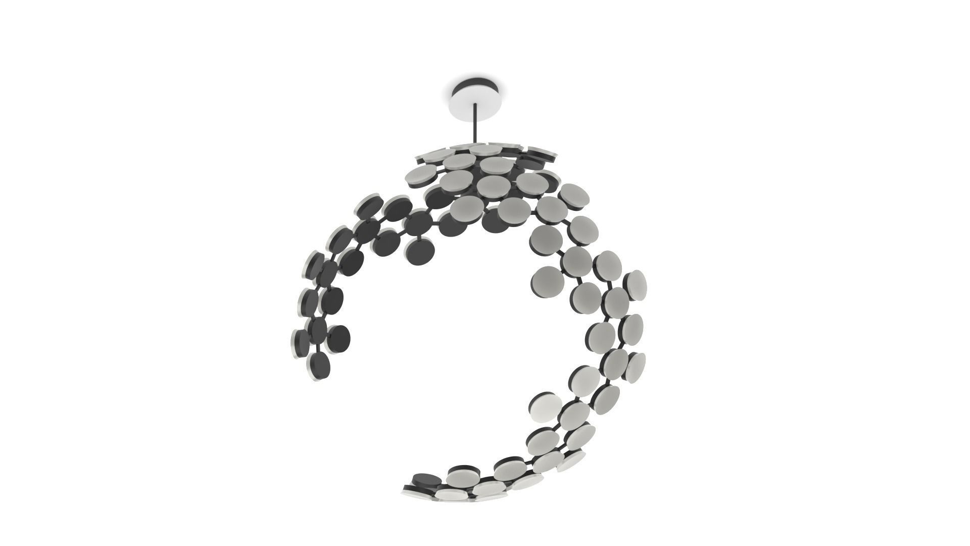 Ceiling light - big LED sphere 3D model_4