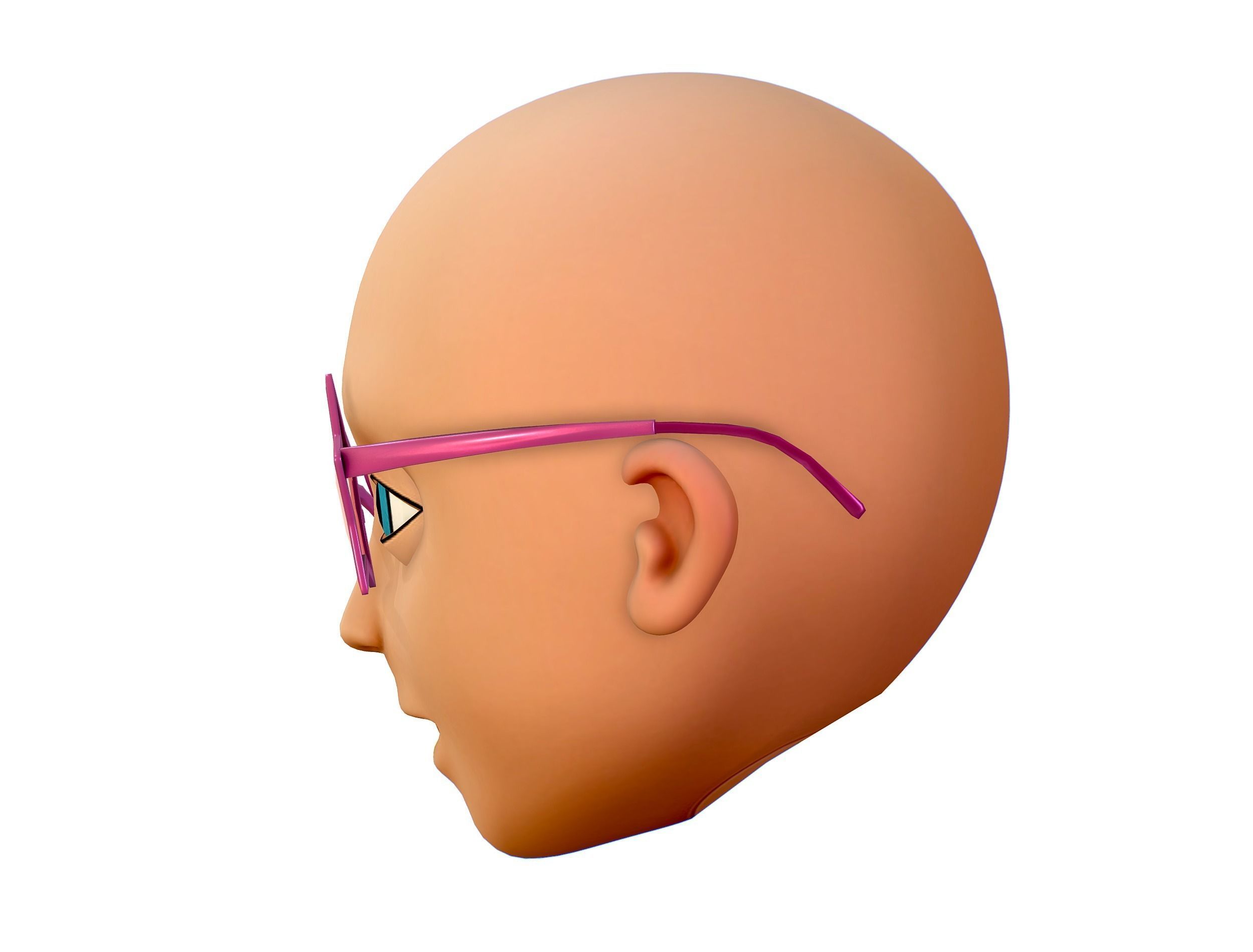Party Glasses for Young Man Boy Bald Head Icon 3D model_2