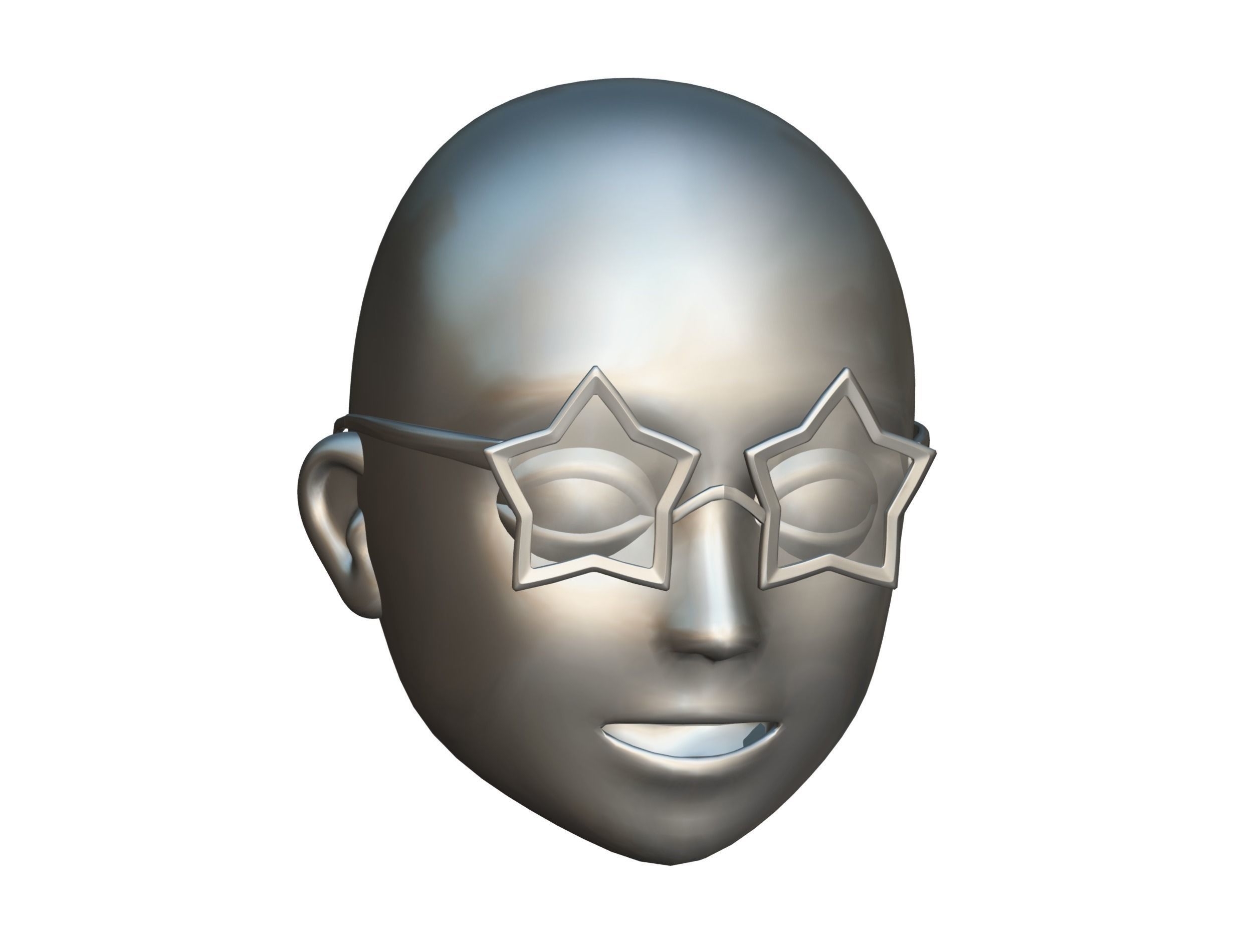 Party Glasses for Young Man Boy Bald Head Icon 3D model_13