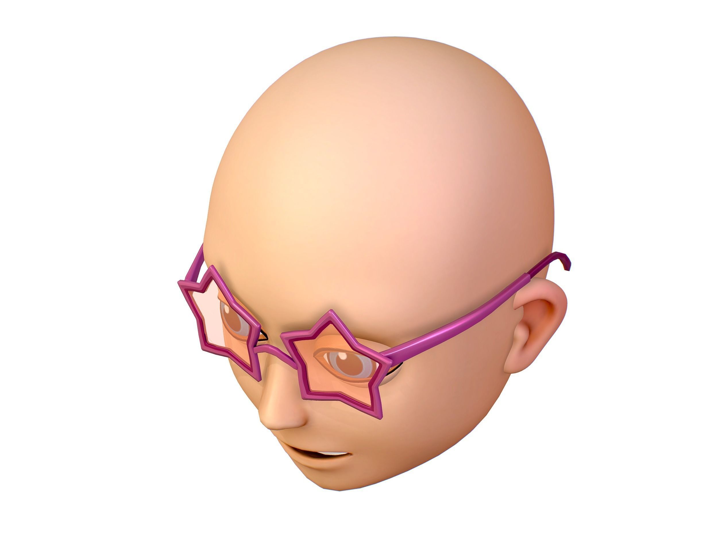 Party Glasses for Young Man Boy Bald Head Icon 3D model_3