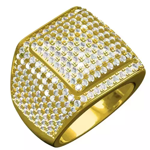 Antique Pave Set Diamond Hip Hop Ring for Men