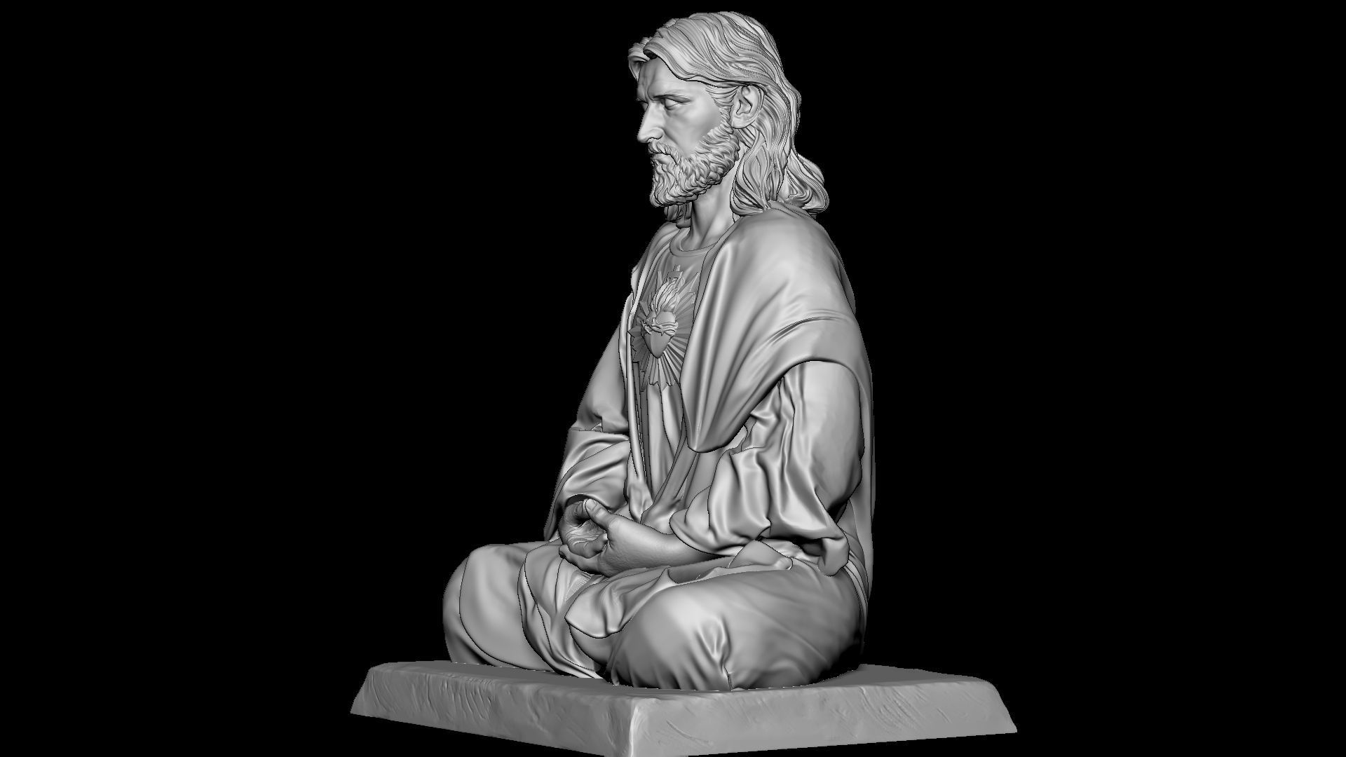 Jesus Statue v10  3D print model_38