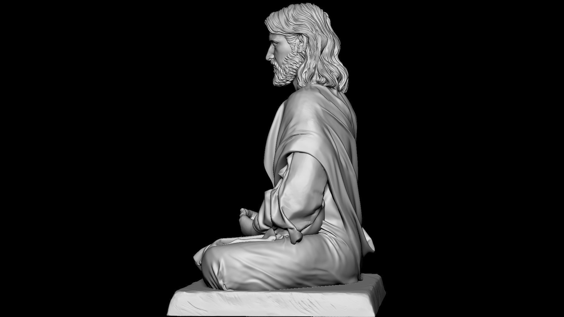 Jesus Statue v10  3D print model_9