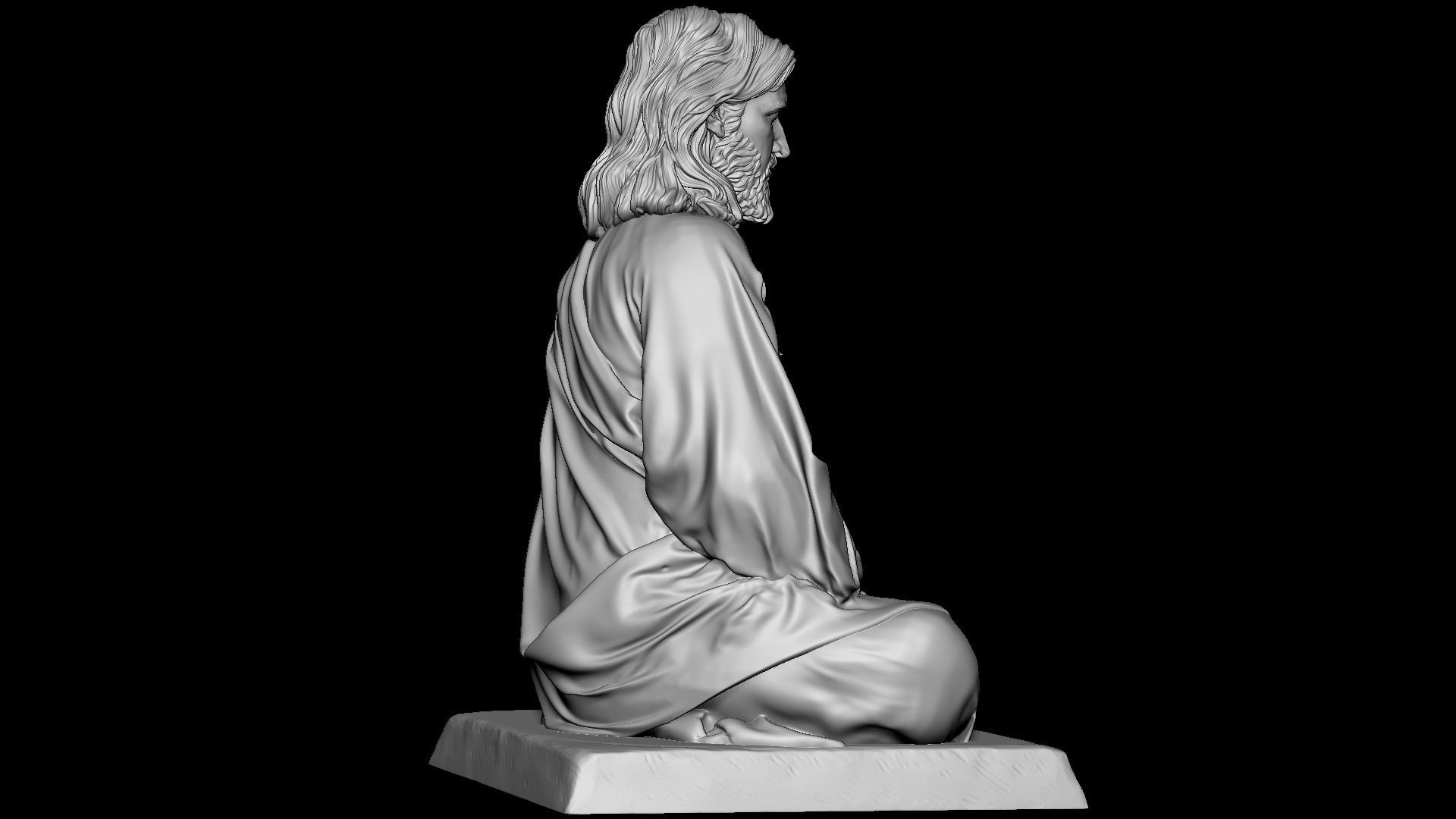 Jesus Statue v10  3D print model_24