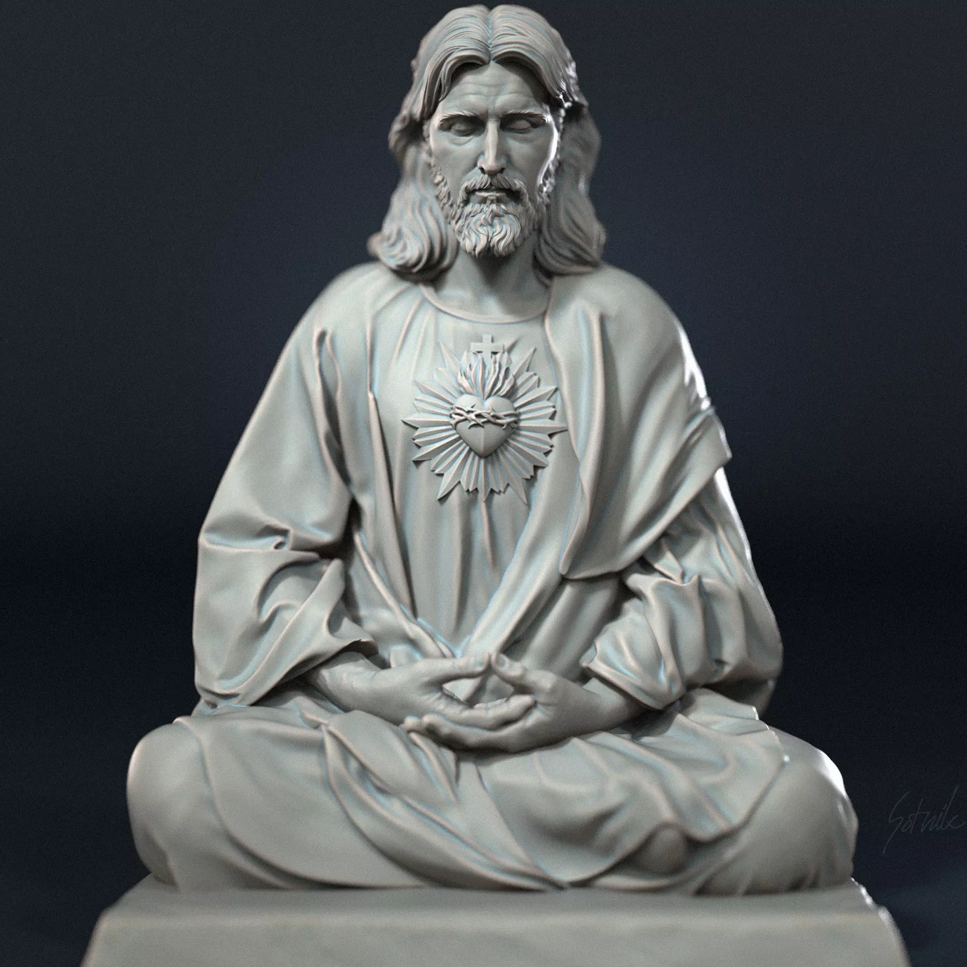 Jesus Statue v10  3D print model_0