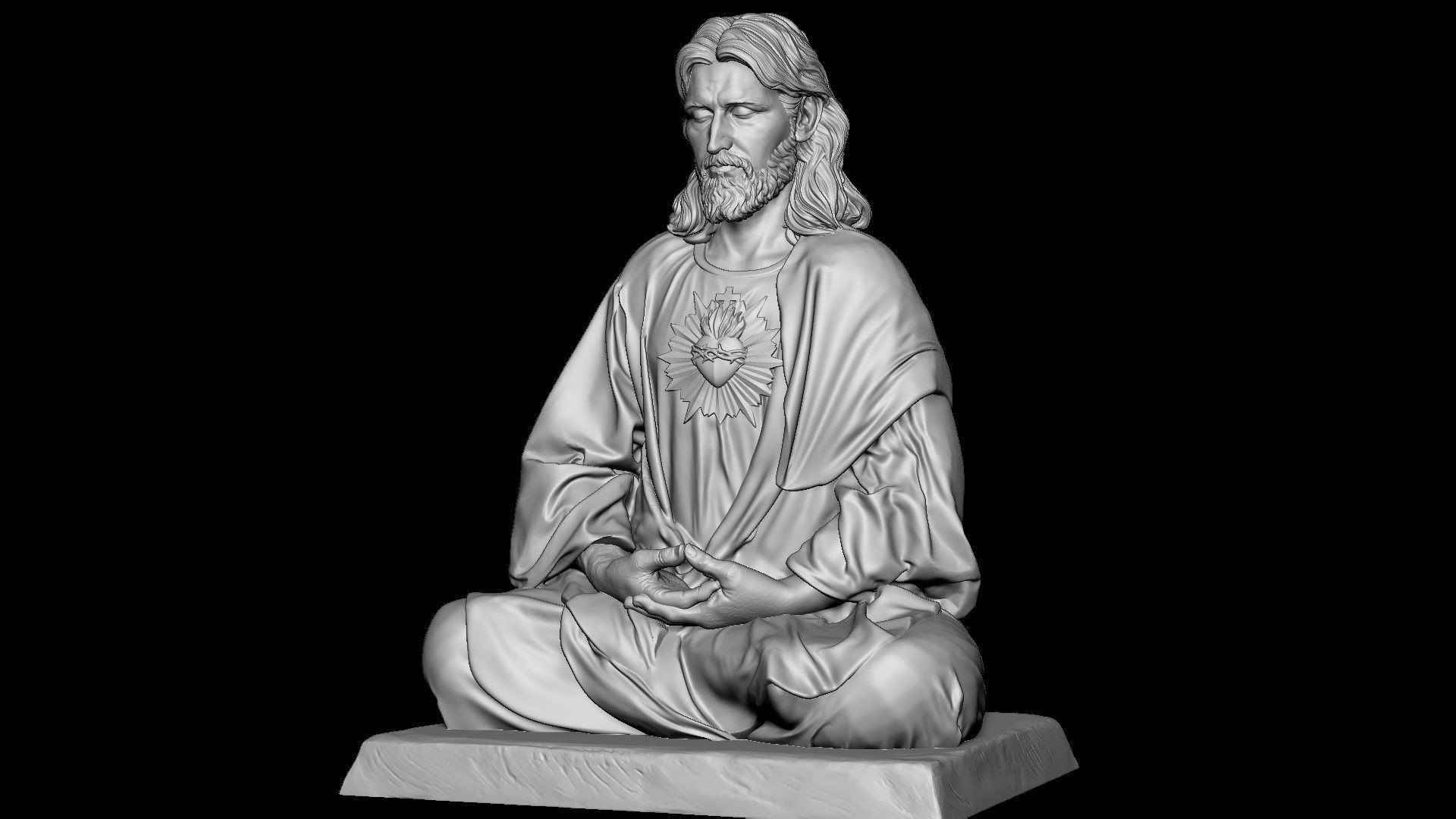 Jesus Statue v10  3D print model_28