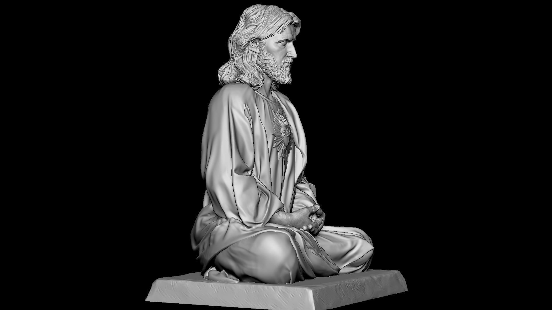 Jesus Statue v10  3D print model_29