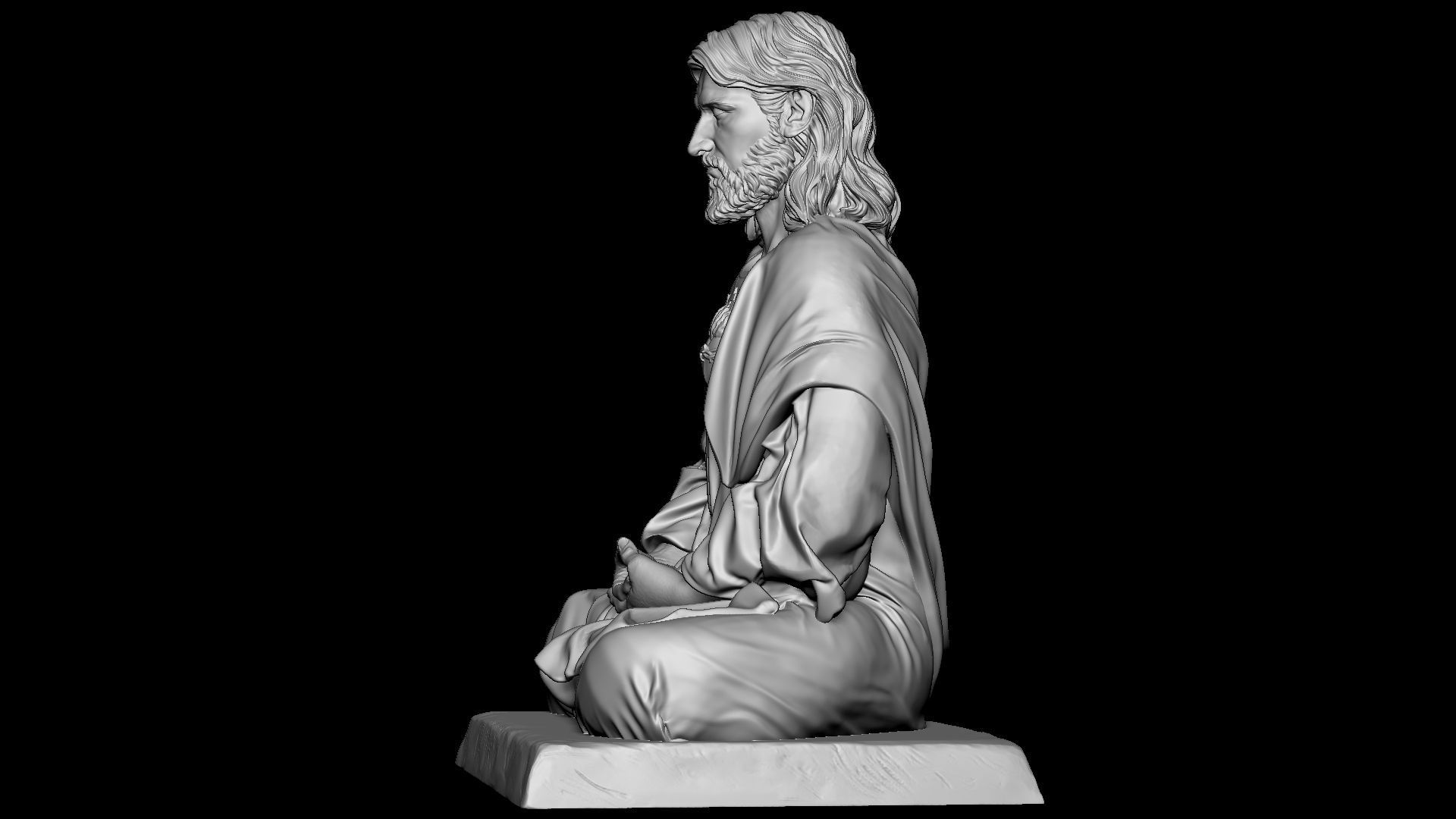 Jesus Statue v10  3D print model_40