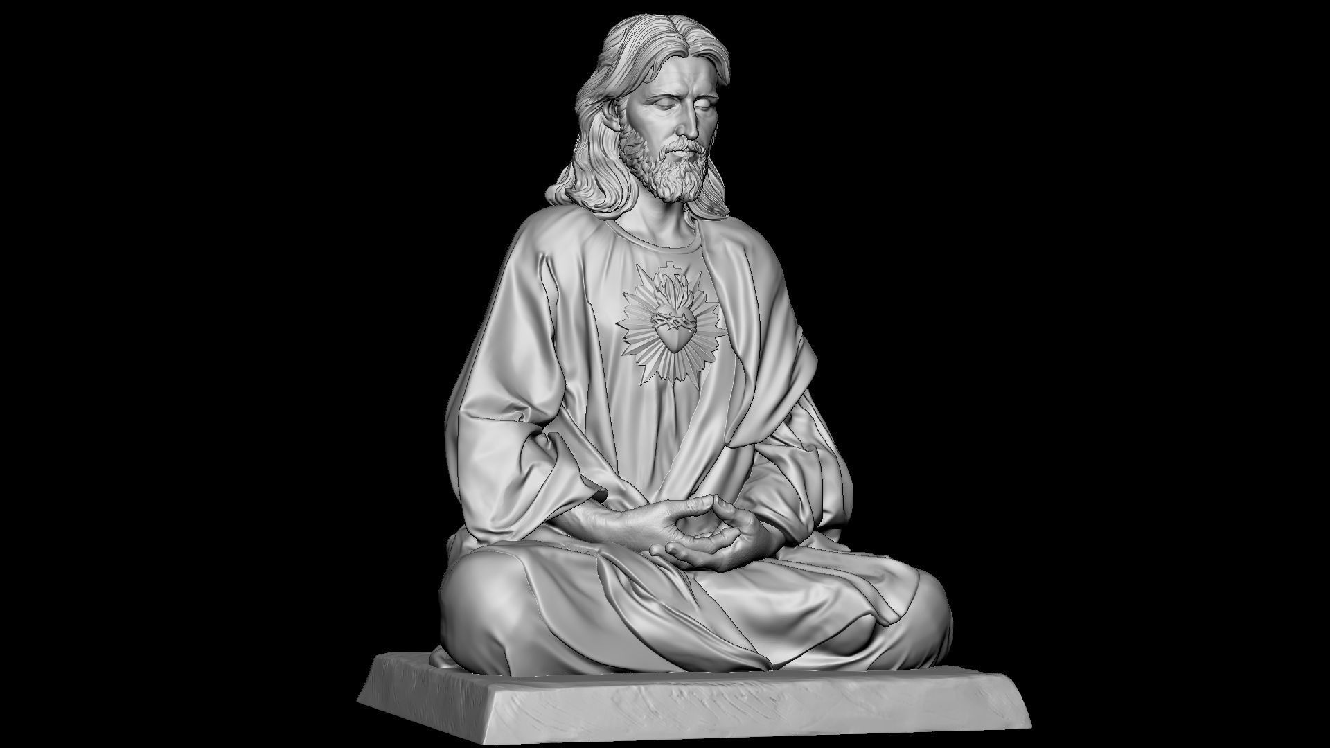 Jesus Statue v10  3D print model_32