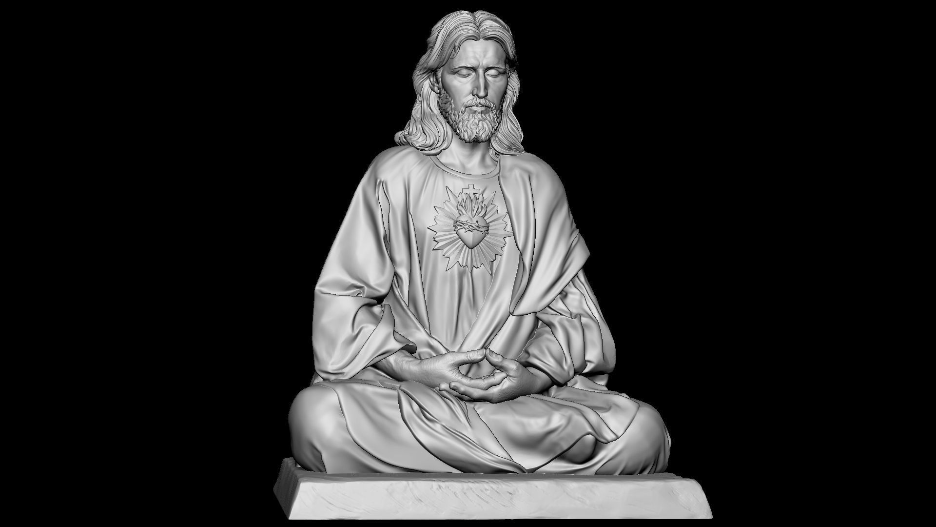 Jesus Statue v10  3D print model_33