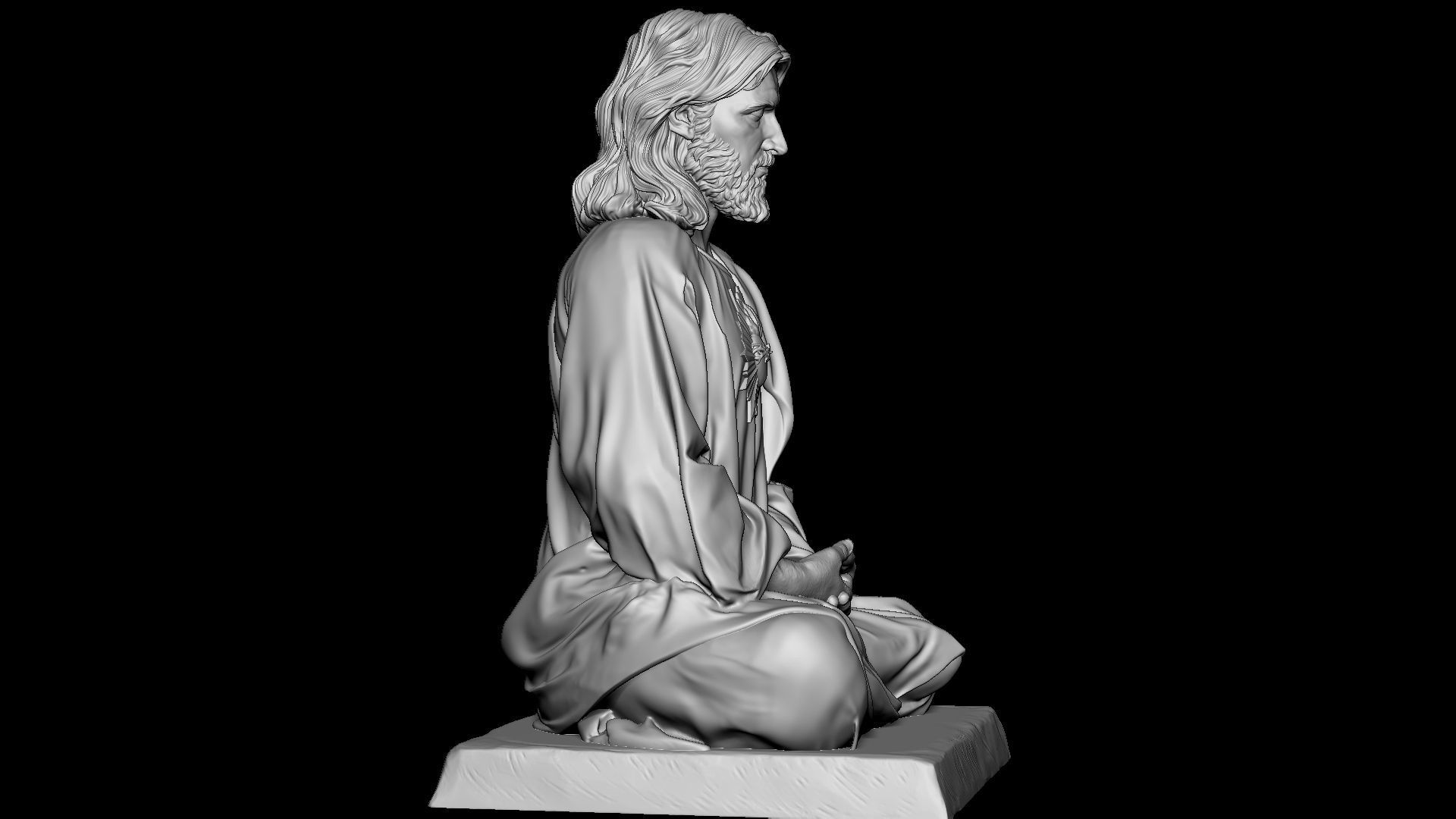 Jesus Statue v10  3D print model_27