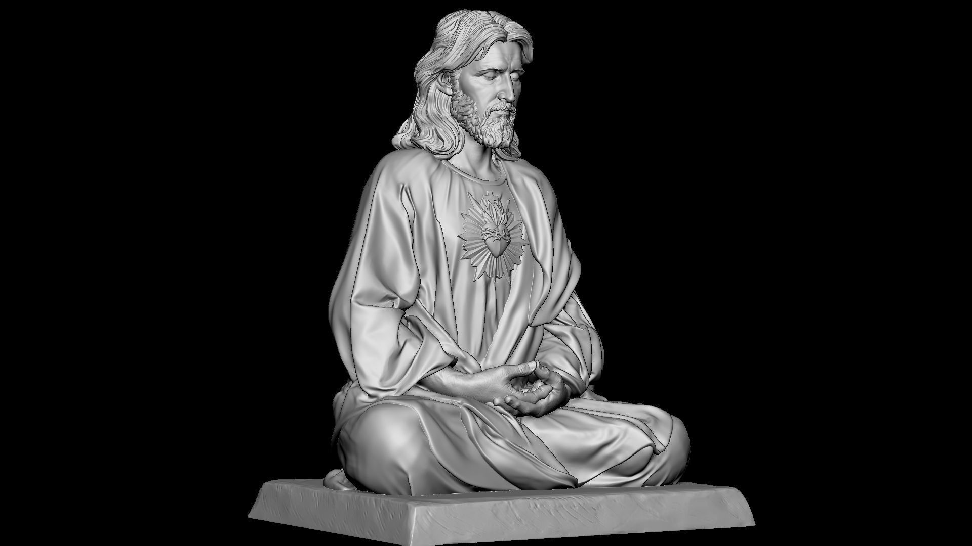 Jesus Statue v10  3D print model_31