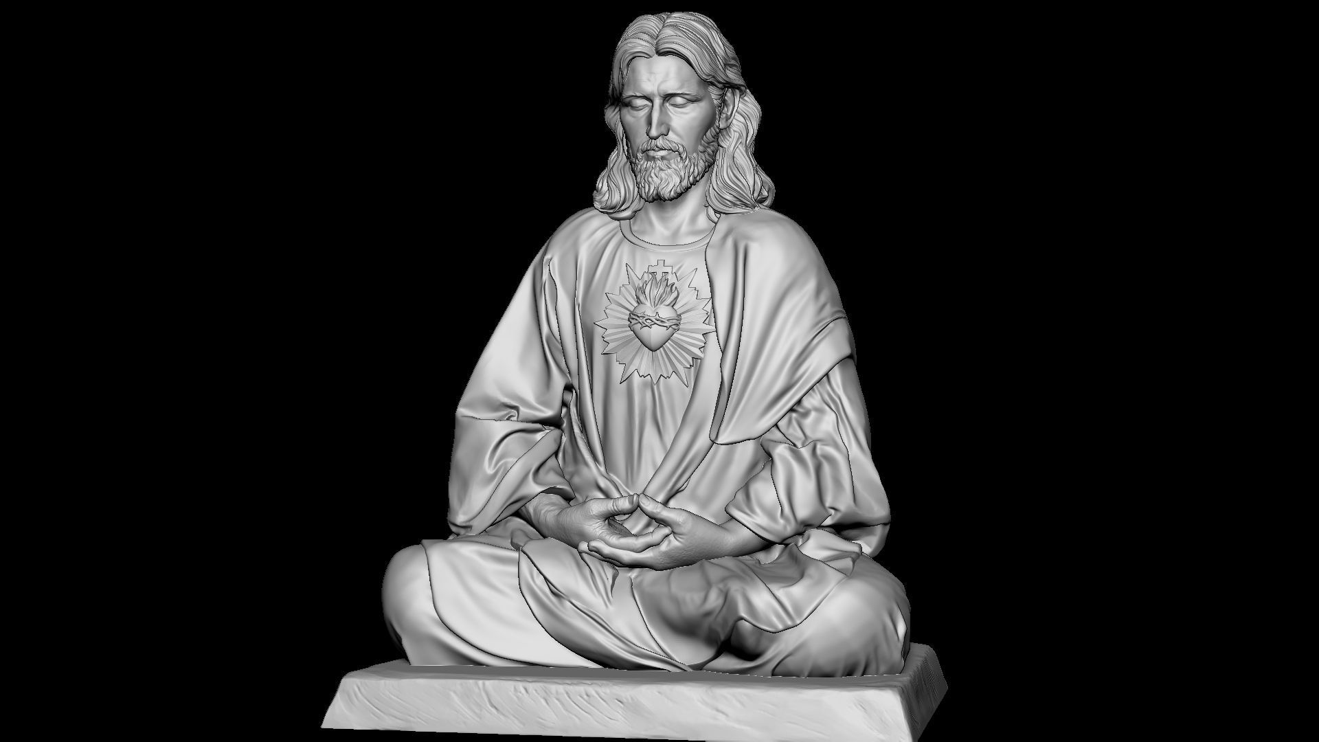 Jesus Statue v10  3D print model_17