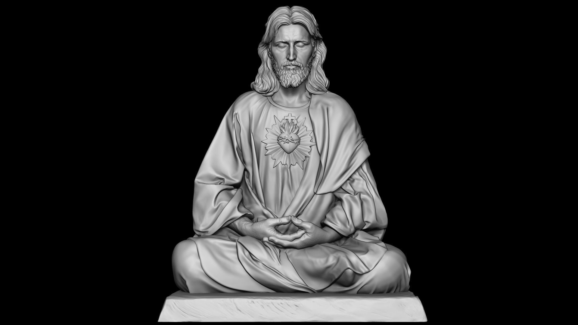 Jesus Statue v10  3D print model_4