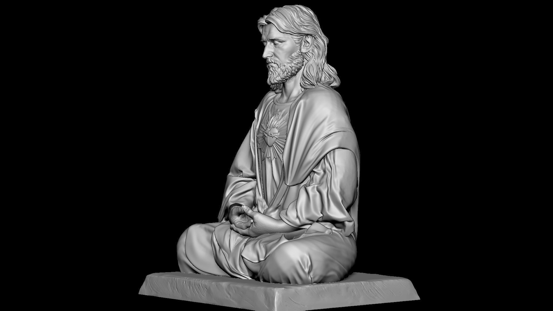Jesus Statue v10  3D print model_37