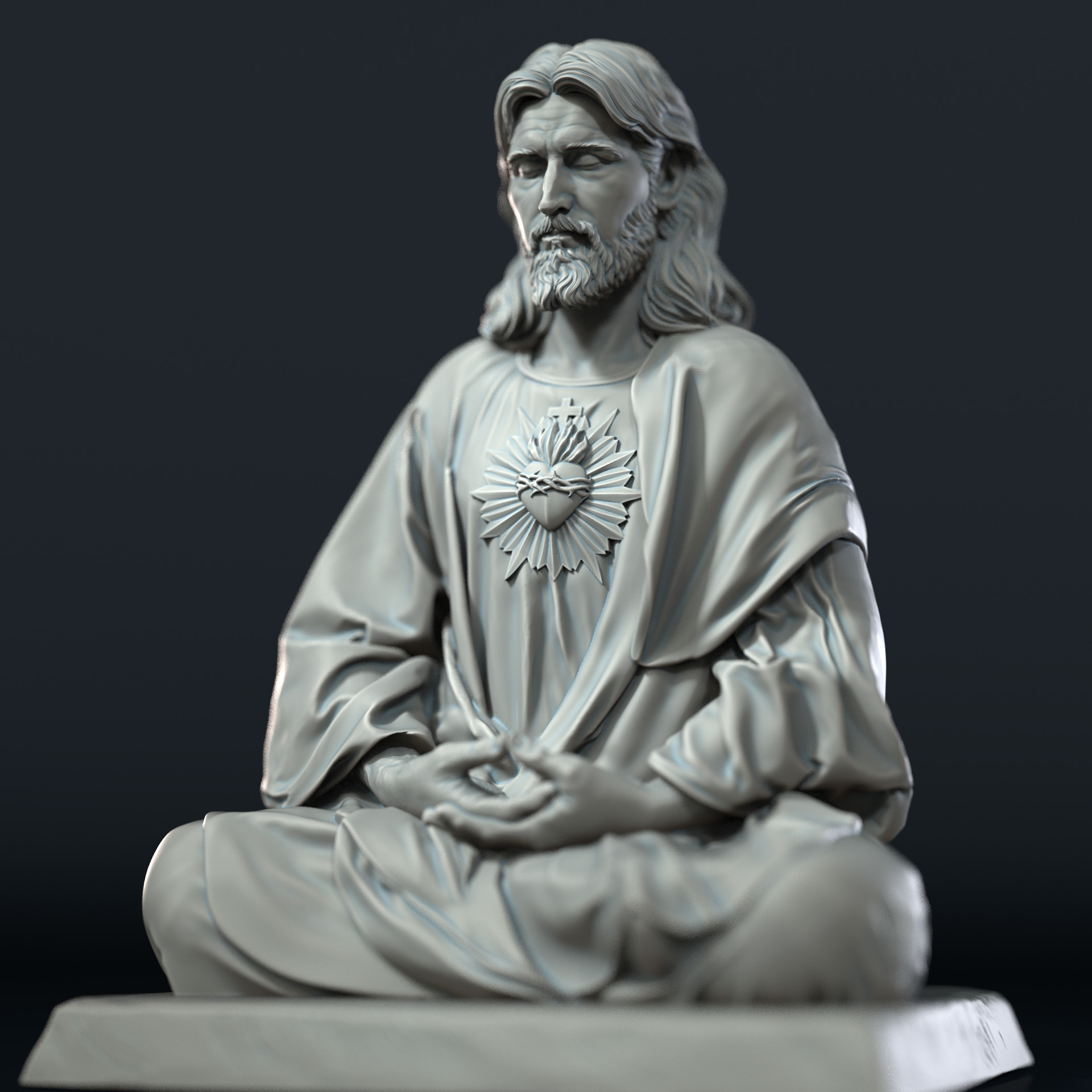 Jesus Statue v10  3D print model_5
