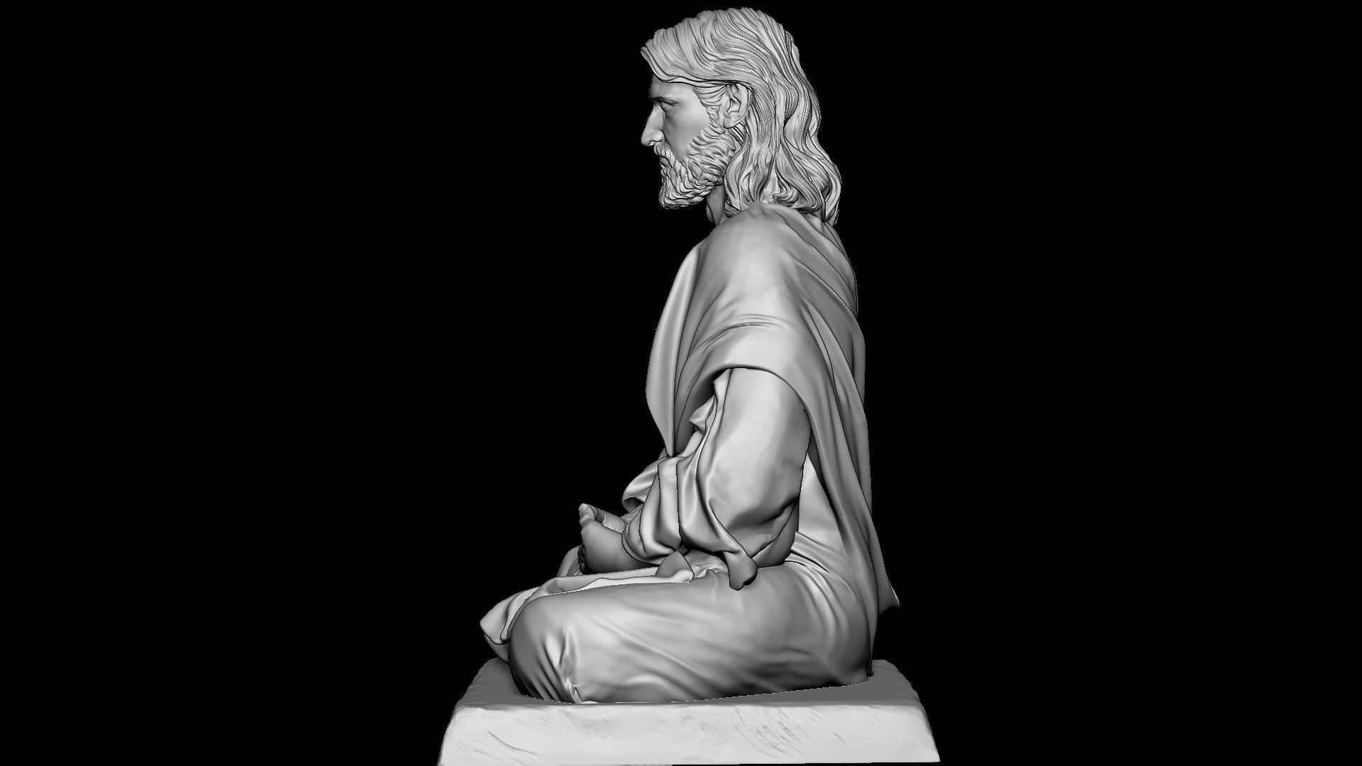Jesus Statue v10  3D print model_8