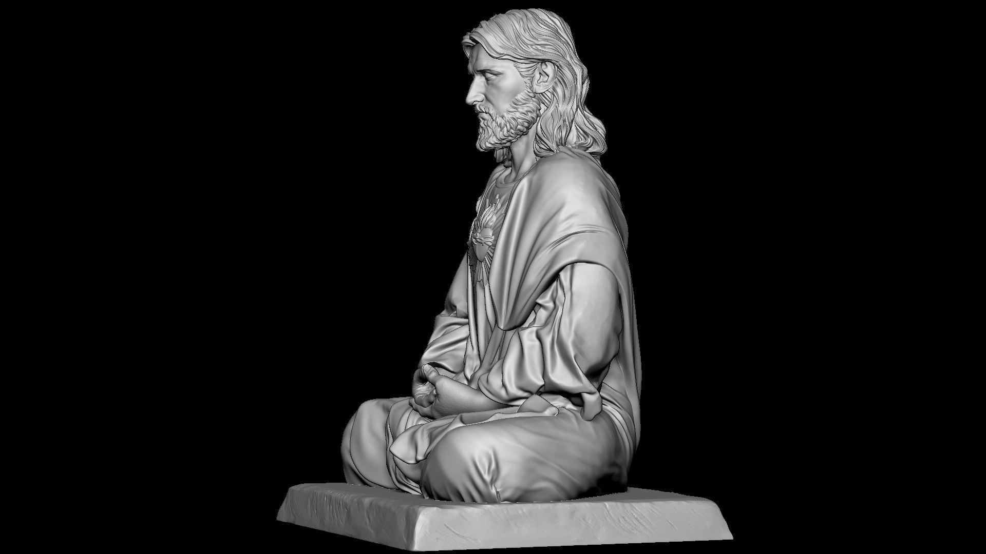 Jesus Statue v10  3D print model_39