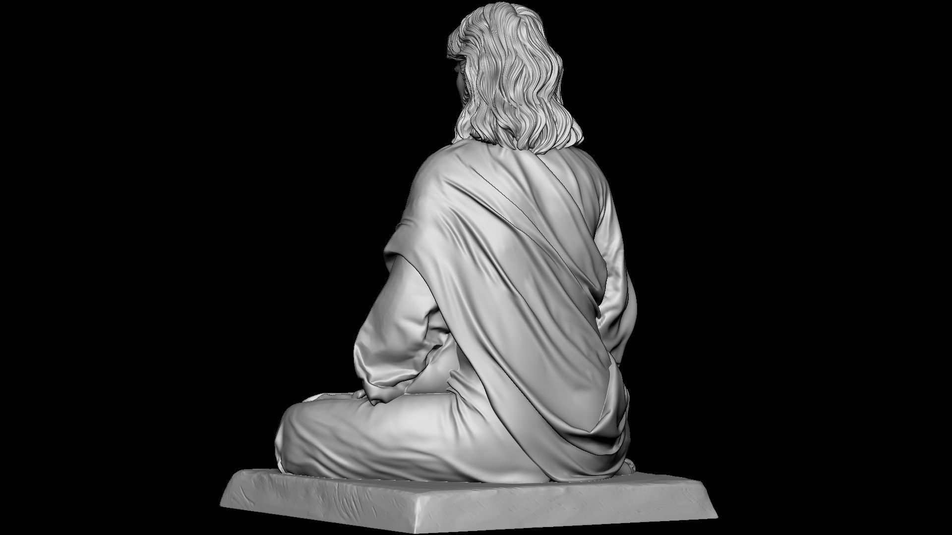 Jesus Statue v10  3D print model_13