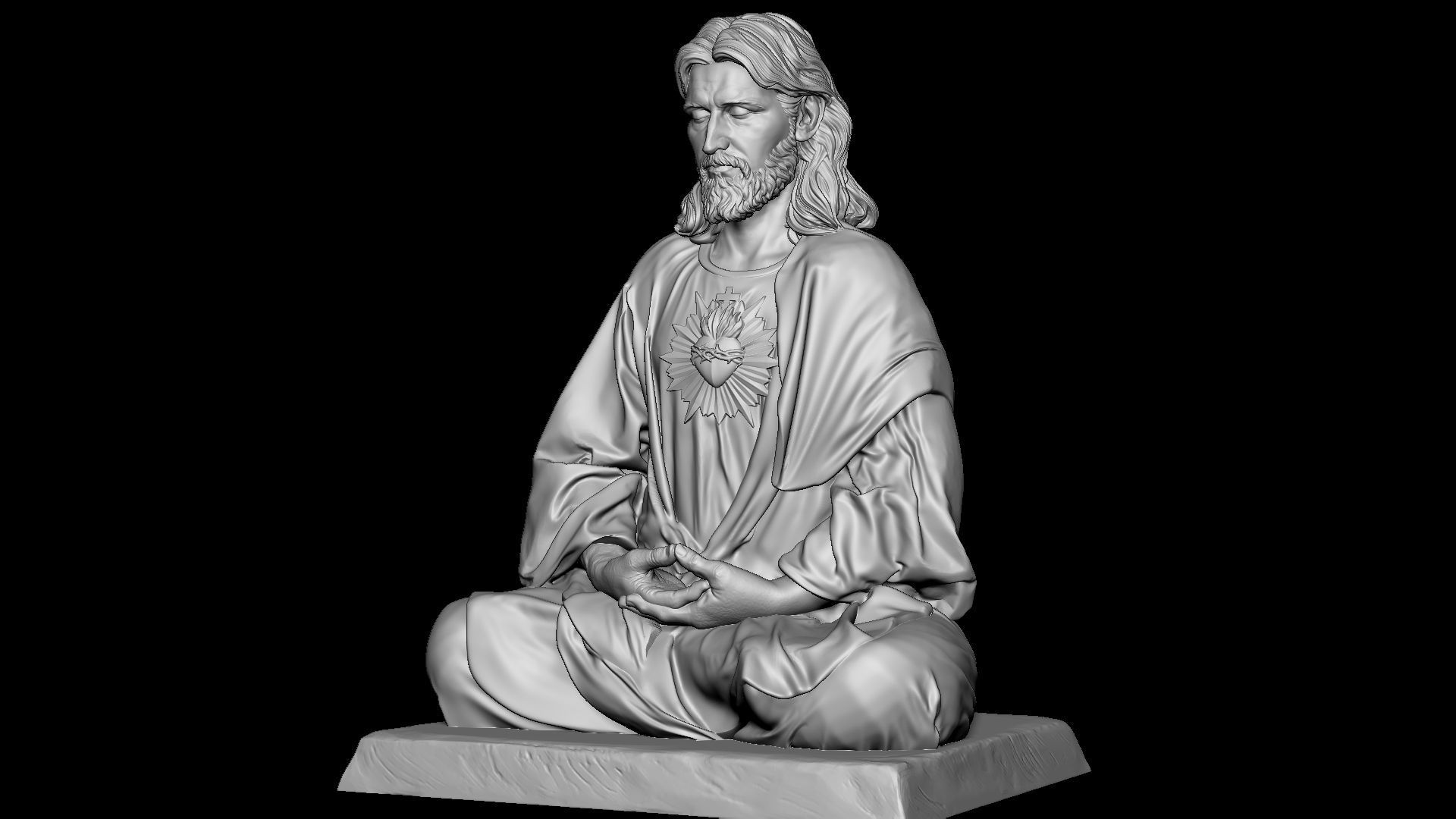 Jesus Statue v10  3D print model_35
