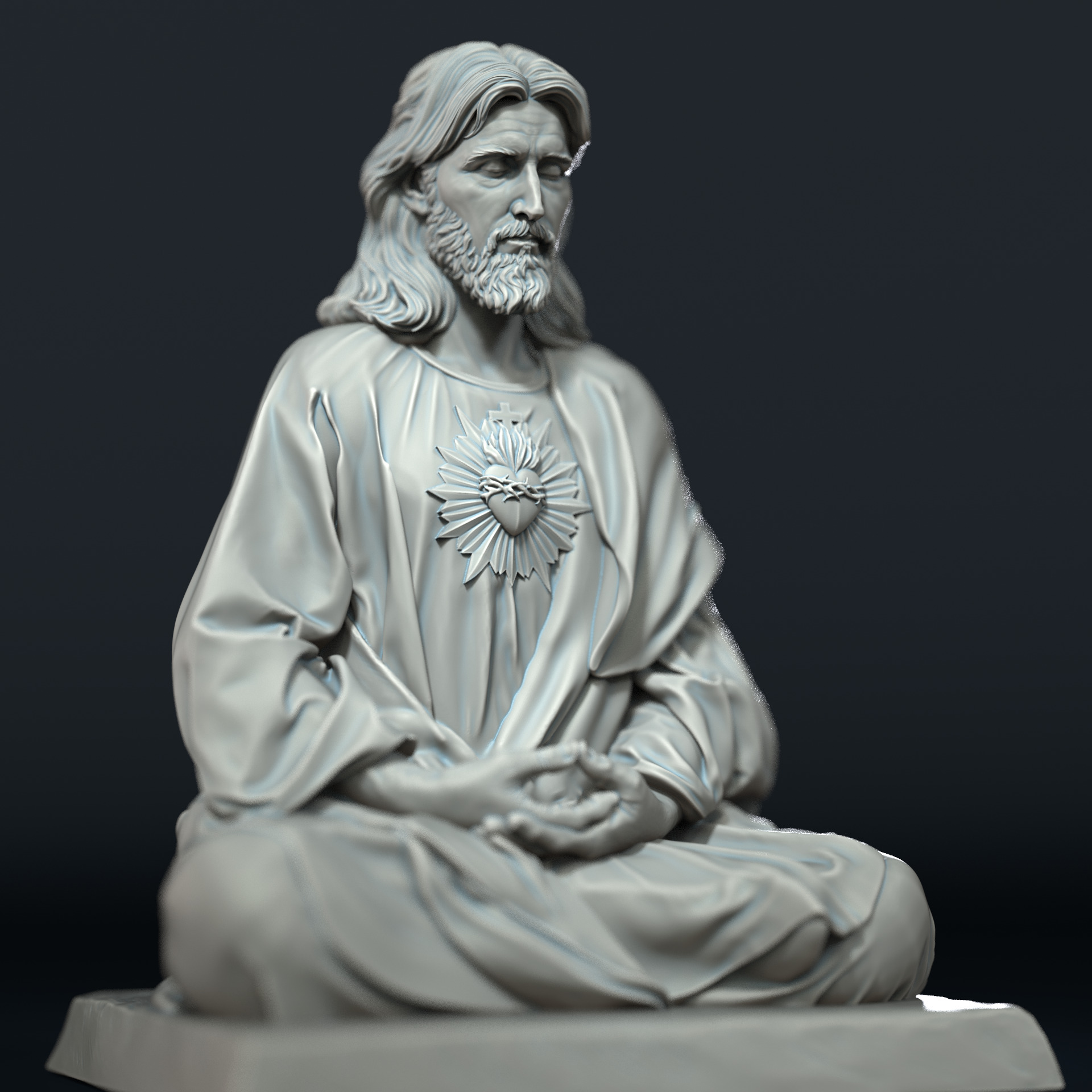 Jesus Statue v10  3D print model_3