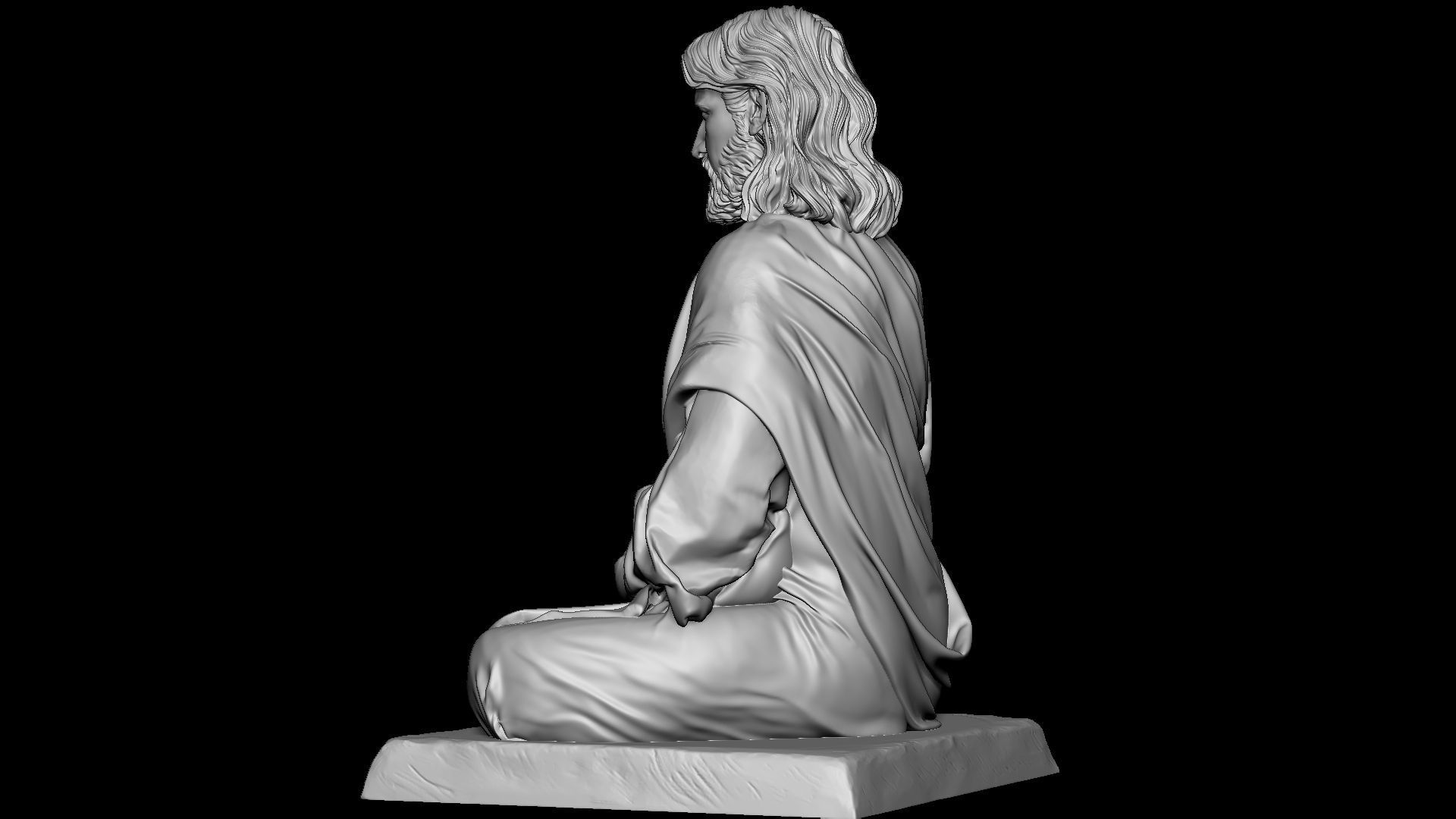 Jesus Statue v10  3D print model_11