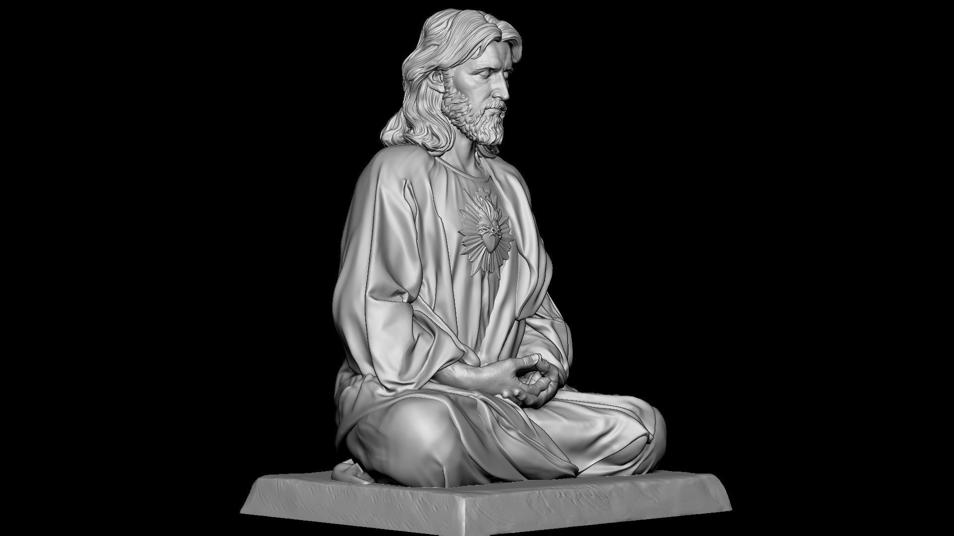 Jesus Statue v10  3D print model_30