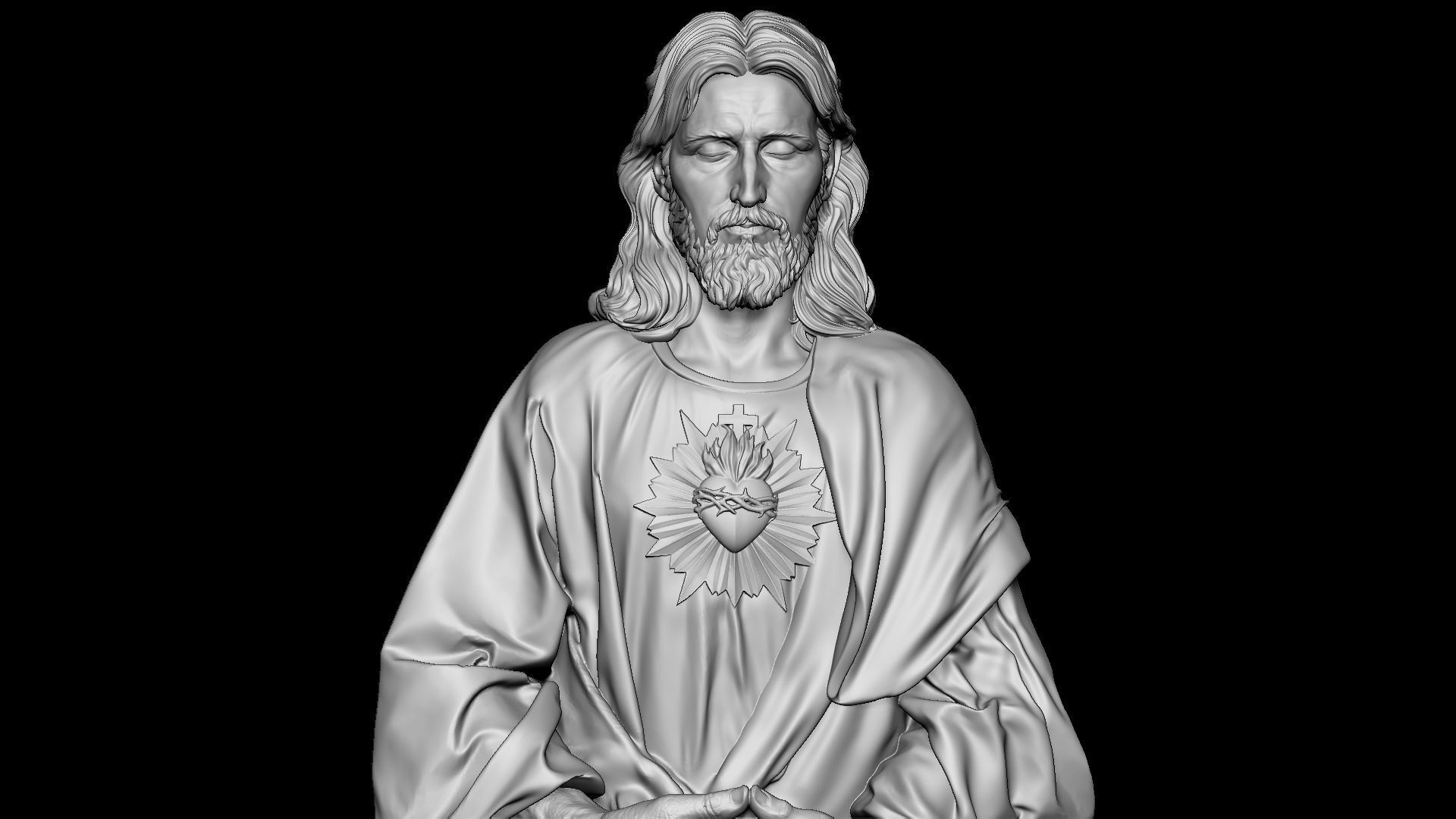 Jesus Statue v10  3D print model_34