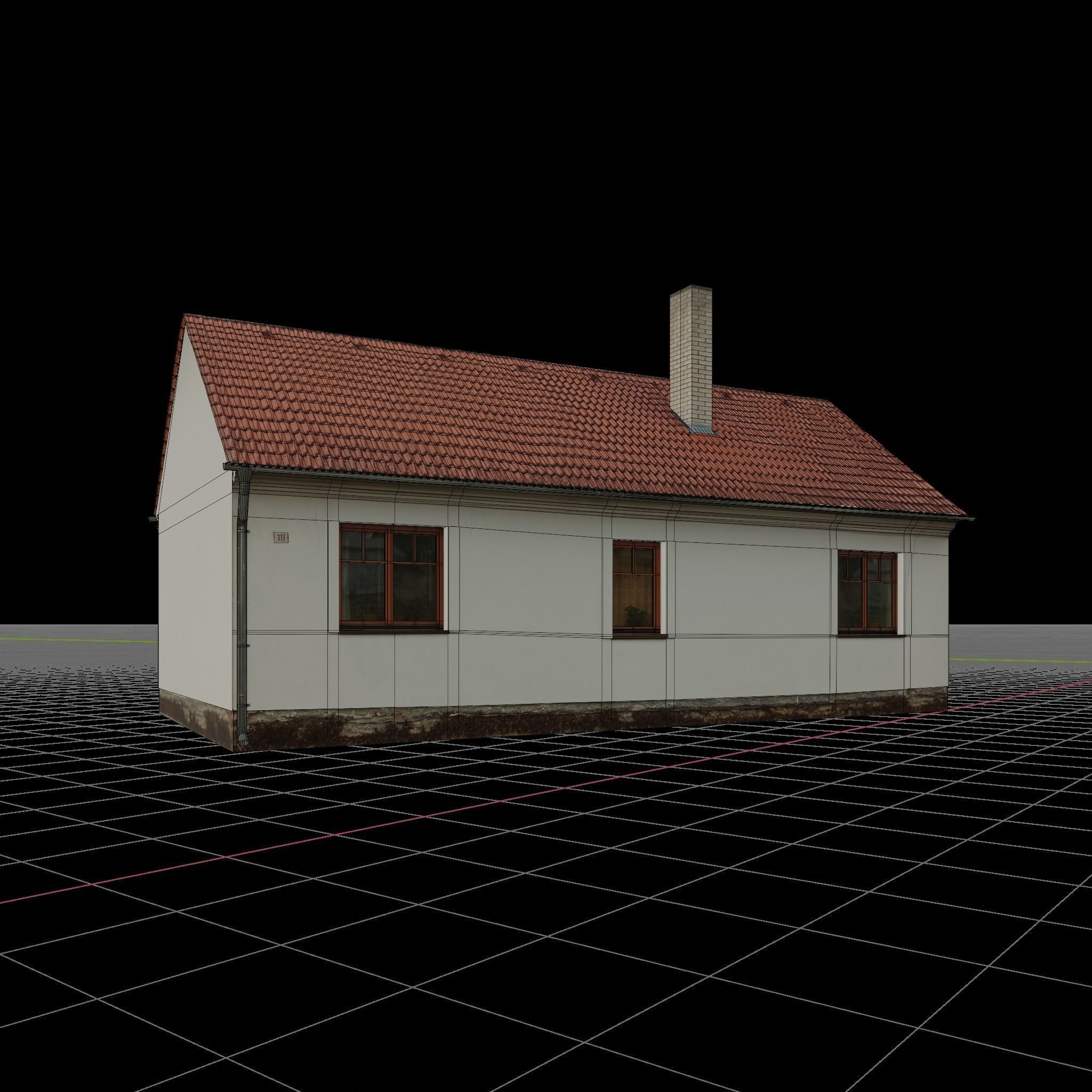 House low-poly realistic Low-poly 3D model_8