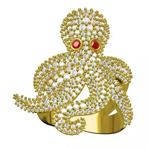 Unique Octopus Hip Hop Ring