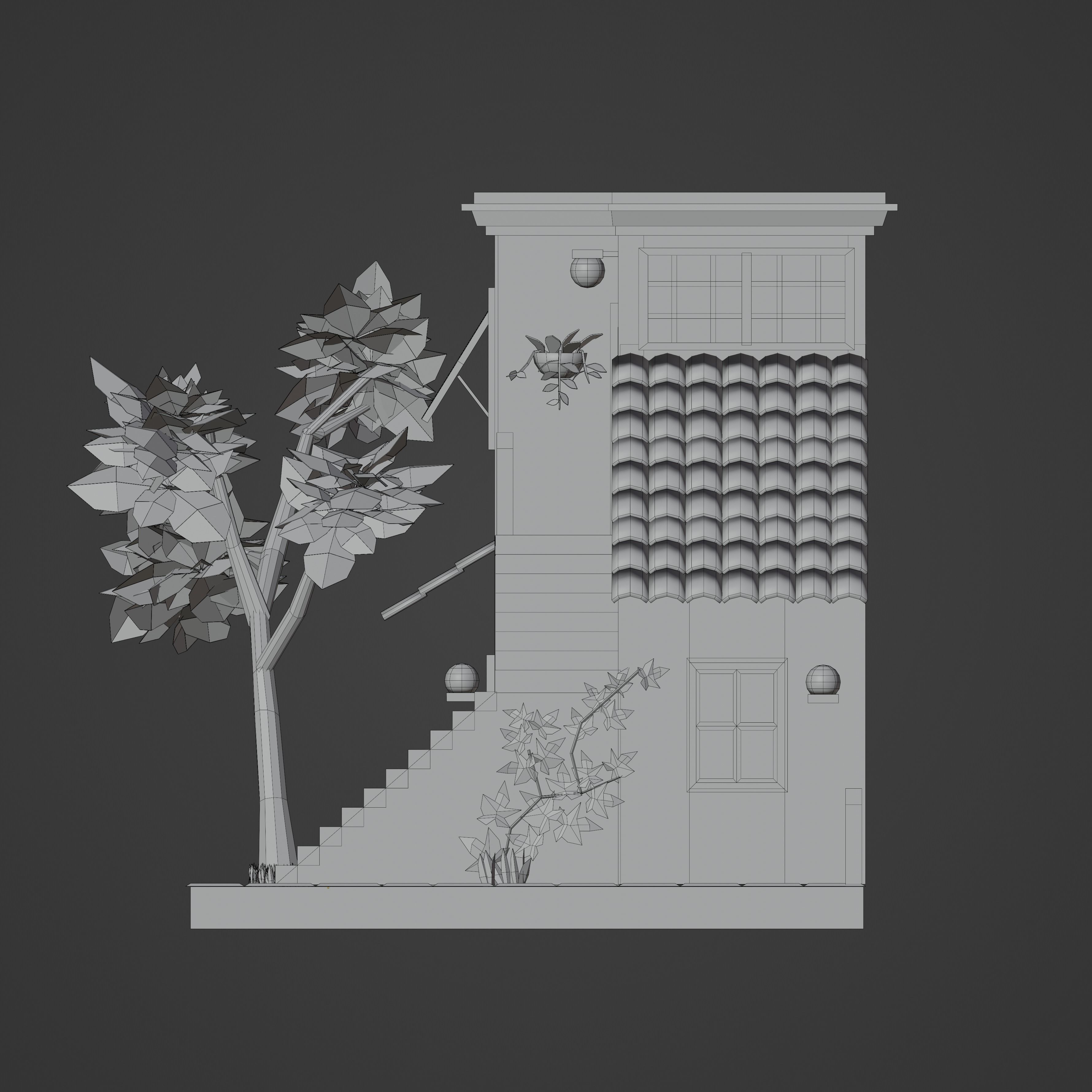 Low Poly Tiny House Low-poly 3D model_14