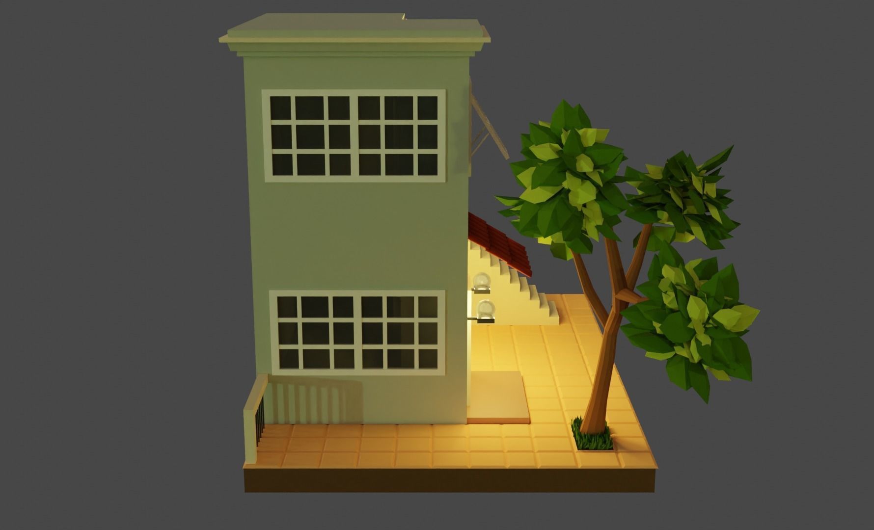 Low Poly Tiny House Low-poly 3D model_10