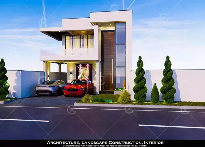 House Exterior Model Renderings Low-poly 3D model