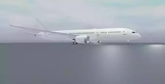 Boeing 787- 9 Dreamliner  Low poly 3D Model Generic livery