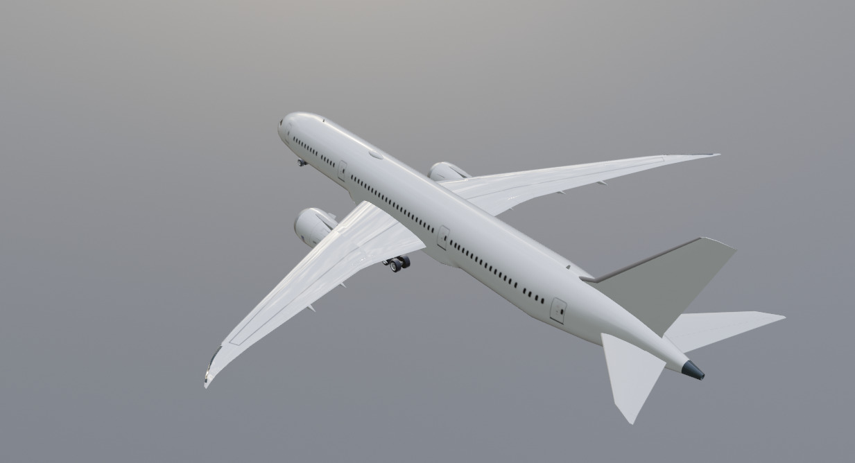Boeing 787- 9 Dreamliner Low poly 3D Model Generic livery Low-poly 3D model_5