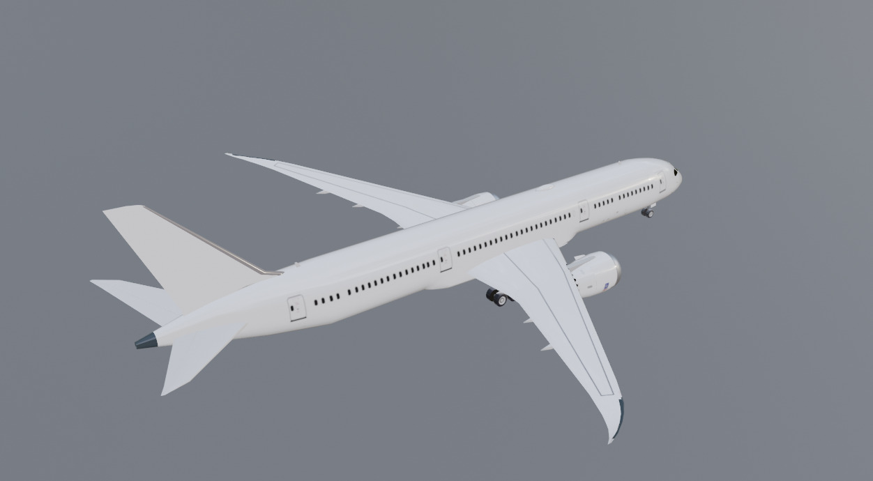 Boeing 787- 9 Dreamliner Low poly 3D Model Generic livery Low-poly 3D model_6