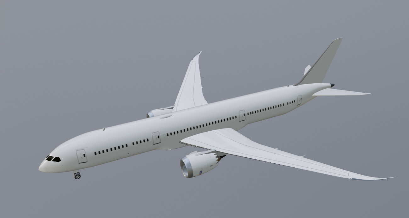 Boeing 787- 9 Dreamliner Low poly 3D Model Generic livery Low-poly 3D model_3