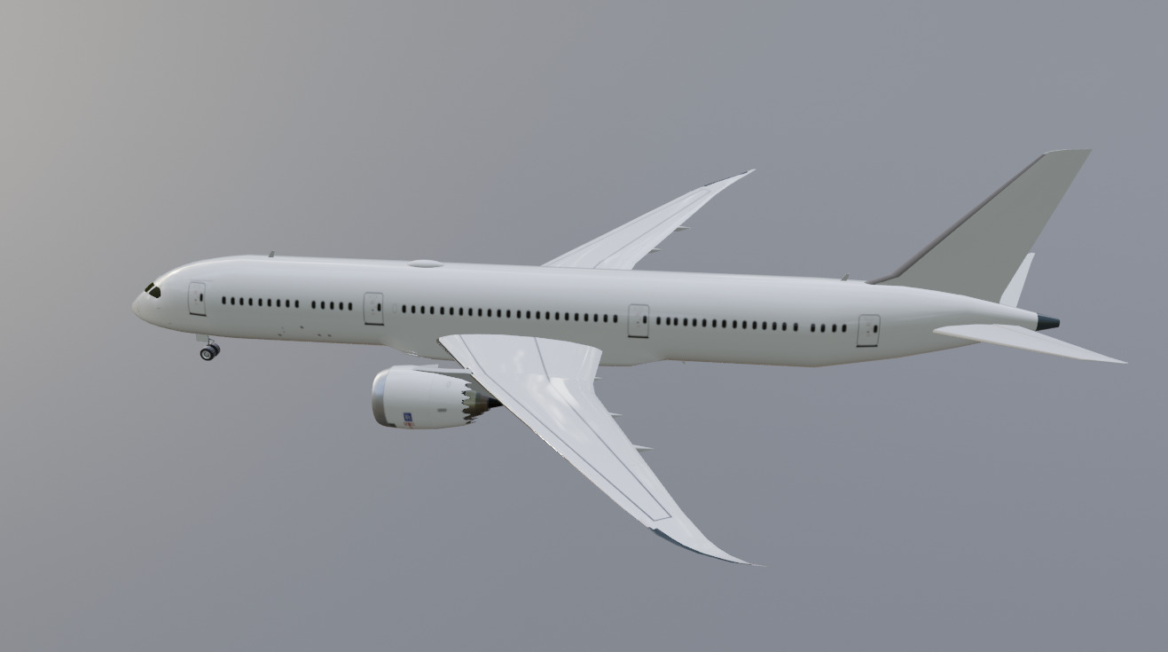 Boeing 787- 9 Dreamliner Low poly 3D Model Generic livery Low-poly 3D model_4