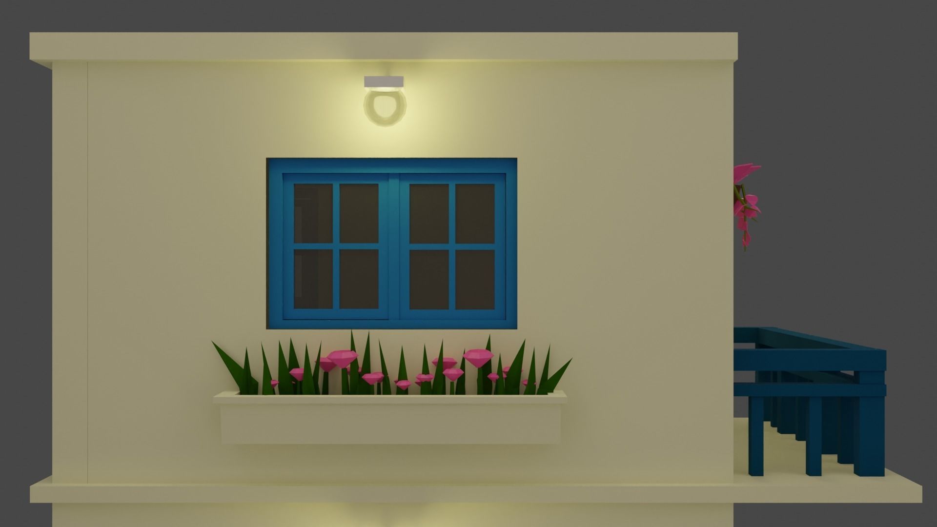 Low Poly Greece House Low-poly 3D model_12