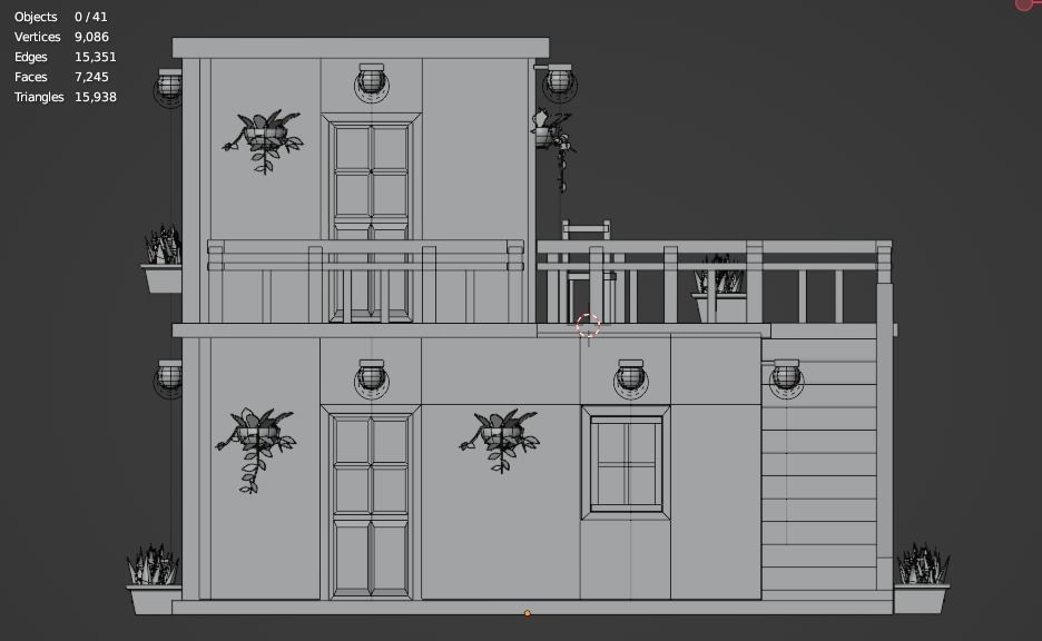 Low Poly Greece House Low-poly 3D model_15