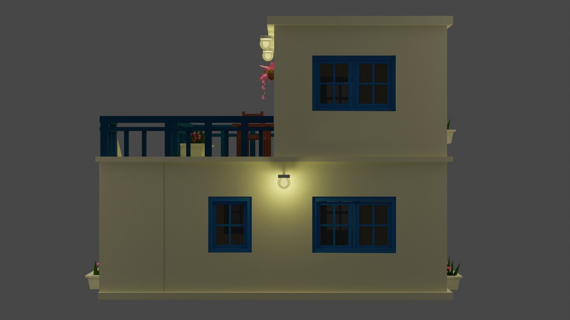 Low Poly Greece House Low-poly 3D model_5