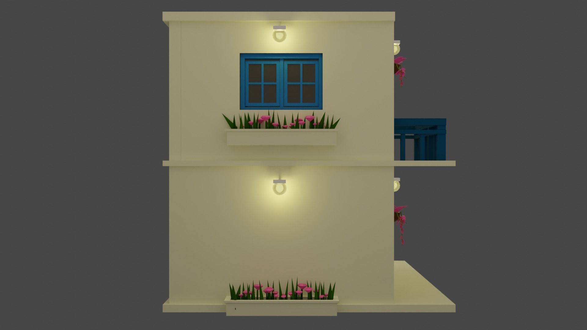 Low Poly Greece House Low-poly 3D model_6