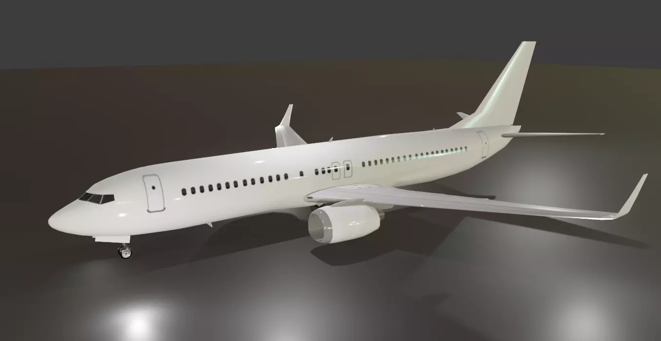Boeing 737-800 3D model Generic livery Low Poly Low-poly 3D model_0