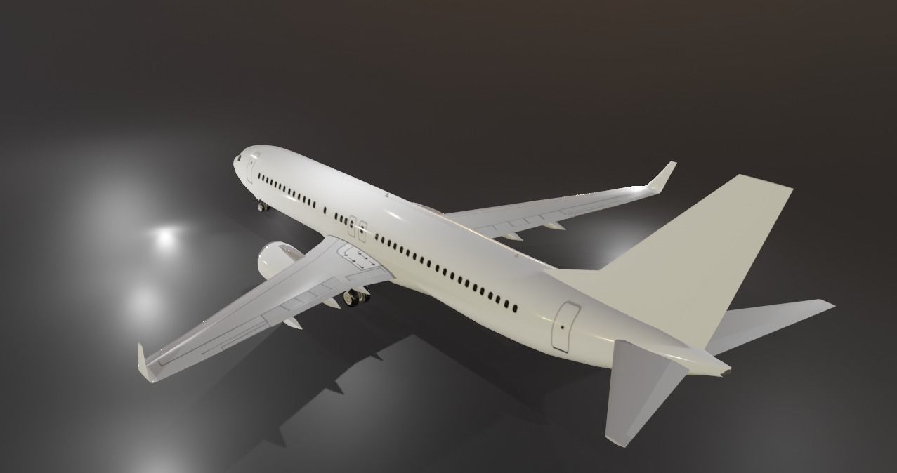 Boeing 737-800 3D model Generic livery Low Poly Low-poly 3D model_1