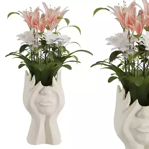 Human Face Bouquet V1 3D model