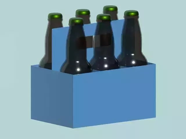 Six pack of beer Free 3D model